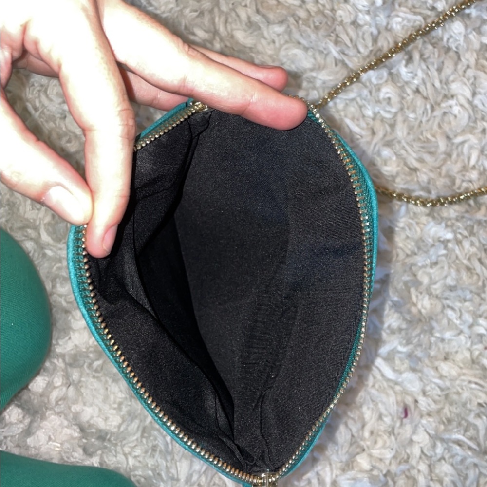 NWT Anthropologie Suede Turquoise Crossbody Bag - Picture 3 of 6
